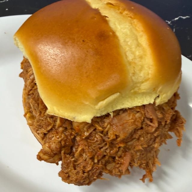 Chopped Chicken BBQ Sandwich.